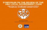 SYMPOSIUM ON THE REVIEW OF THE 1991 LOCAL GOVERNMENT CODE Improving Lives Through Local Governance Reform: Transparency, Accountability and Better Services.
