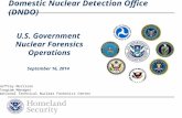 Domestic Nuclear Detection Office (DNDO) U.S. Government Nuclear Forensics Operations September 16, 2014 Jeffrey Morrison Program Manager National Technical.