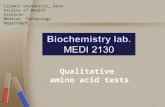 Qualitative amino acid tests Islamic University_ Gaza Faculty of Health Sciences. Medical Technology Department.