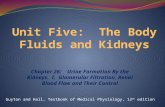Chapter 26: Urine Formation By the Kidneys. I. Glomerular Filtration, Renal Blood Flow and Their Control Guyton and Hall, Textbook of Medical Physiology,