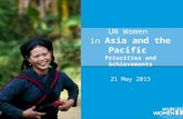 UN Women in Asia and the Pacific Priorities and Achievements 21 May 2015.