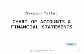 Certification Audit of ULBs Session 3 1 Session Title: CHART OF ACCOUNTS & FINANCIAL STATEMENTS Next.