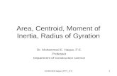 COSC321Haque (PPT_C7)1 Area, Centroid, Moment of Inertia, Radius of Gyration Dr. Mohammed E. Haque, P.E. Professor Department of Construction science.