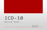 ICD-10 Getting There….. Pulmonary Medicine. What Physicians Need To Know Claims for ambulatory and physician services provided on or after 10/1/2015 must.
