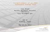 Establishment of an APEC Renewable Energy Goal Cary Bloyd Pacific Northwest National Laboratory Cary.Bloyd@pnl.gov EWG 47 Kunming, China May 19-23, 2014.