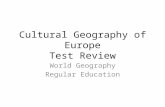 Cultural Geography of Europe Test Review World Geography Regular Education.