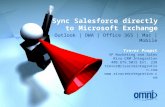 Sync Salesforce directly to Microsoft Exchange Outlook | OWA | Office 365 | Mac | Mobile Trevor Poapst VP Marketing and Sales Riva CRM Integration 408.675.5015.