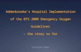 Addenbrooke’s Hospital Implementation of the BTS 2008 Emergency Oxygen Guidelines – the story so far Caroline Owen Respiratory Nurse Specialist Addenbrooke’s.