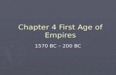 Chapter 4 First Age of Empires 1570 BC â€“ 200 BC. Egyptians & Nubians â– Nomadic Invaders Rule Egypt ï‚§ Hyksos ruled Egypt from 1640 to 1570 BC â– Had chariots