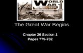 The Great War Begins Chapter 26 Section 1 Pages 779-782.