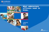 January 2015 What admissions officers need to know…