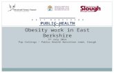 Obesity work in East Berkshire 3 rd July 2014 Pip Collings – Public Health Nutrition Lead, Slough E A S T B E R K S H I R E PUBLIC HEALTH.