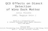 QCD Effects on Direct Detection of Wino Dark Matter Junji Hisano (KMI, Nagoya Univ.) Portorož 2015 Particle Phenomenology From the Early Universe to High.