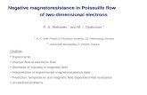 Negative magnetoresistance in Poiseuille flow of two-dimensional electrons Negative magnetoresistance in Poiseuille flow of two-dimensional electrons P.
