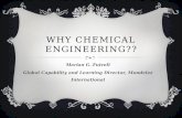 WHY CHEMICAL ENGINEERING?? Marian G. Futrell Global Capability and Learning Director, Mondelez International.
