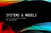 SYSTEMS & MODELS 1.1.1 – 1.1.3 & 1.1.8, 1.1.9 (start) Mrs. Page 2014-2015.