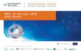 SMEs in Horizon 2020 Sean Burke. Agenda 1.The SME Instrument 2. Fast Track to Innovation (January 2015) 3.Supports for Companies applying for H2020 Funding.