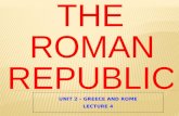 UNIT 2 – GREECE AND ROME LECTURE 4. Ancient Rome and Early Christianity, 500 B.C.– A.D. 500 SECTION 1 SECTION 2 SECTION 4 The Roman Republic The Roman.