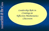 Leadership Role in Creating an Effective Mathematics Classroom.