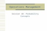 Operations Management Session 10: Probability Concepts.