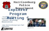 Harrisonburg Police Department Explorer Program Meeting 6 Traffic Stop Introduction Patrol Briefing Observation .