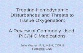 Treating Hemodynamic Disturbances and Threats to Tissue Oxygenation: A Review of Commonly Used PIC/NIC Medications Julie Warren RN, MSN, CCRN Pediatric.