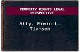 Atty. Erwin L. Tiamson PROPERTY RIGHTS LEGAL PERSPECTIVE.