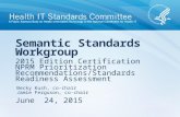 2015 Edition Certification NPRM Prioritization Recommendations/Standards Readiness Assessment June 24, 2015 Semantic Standards Workgroup Becky Kush, co-chair.