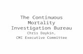 The Continuous Mortality Investigation Bureau Chris Daykin, CMI Executive Committee.