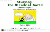 Studying the Microbial World (microscopes) Supplemental instruction Designed by Pyeongsug Kim ©2010 sibio@att.netsibio@att.net Picture from //microbemagic.ucc.ie/about_microbes/good_bad_ugly
