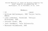 Second Meeting of Japan-US Working Subgroup for JOINT JAPAN-US COLLABORATION IN Washington, DC on November 14-16, 1978 Members USJapan William Wallenmeyer,