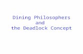 Dining Philosophers and the Deadlock Concept. Announcements Homework 2 and Project 2 Design Doc due Today –Make sure to look at the lecture schedule to.
