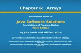 Chapter 6: Arrays Presentation slides for Java Software Solutions Foundations of Program Design Third Edition by John Lewis and William Loftus Java Software.
