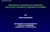 Metabolic Pregnant Edit 1 METABOLIC CHANGES IN DIABETES MELLITUS & DIABETIC PREGNANT WOMEN BY ESON DARSONO DEPARTMENT OF BIOCHEMISTRY FACULTY OF MEDICINE.