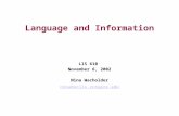 Language and Information LIS 610 November 6, 2002 Nina Wacholder nina@scils.rutgers.edu.