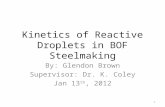 Kinetics of Reactive Droplets in BOF Steelmaking By: Glendon Brown Supervisor: Dr. K. Coley Jan 13 th, 2012 1.