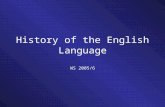 History of the English Language WS 2005/6. Topics Linguistic changes: grammar and lexicon Social and political events that influenced the development.