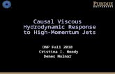 Causal Viscous Hydrodynamic Response to High-Momentum Jets DNP Fall 2010 Cristina I. Moody Denes Molnar.