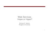 1 Web Services Hope or Hype? Richard P. Martin Rutgers University.