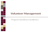 Volunteer Management Program Excellence Academy I.