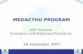 MEDACTHU PROGRAM 28 September 2007 EPA Thessalia Emergency and Readiness Procedures.