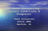 Offshore Outsourcing: Current Conditions & Diagnosis Panel Discussion SIGCSE 2004 Norfolk, VA.