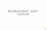 Professional self-control The experience of work Balancing activities, relationships, commitments Dealing with inter-relationship between personal reaction.