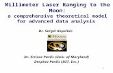 1 Millimeter Laser Ranging to the Moon: a comprehensive theoretical model for advanced data analysis Dr. Sergei Kopeikin Dr. Erricos Pavlis (Univ. of Maryland)