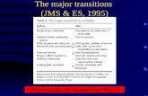 The major transitions (JMS & ES, 1995) * * * * * These transitions are regarded to be ‘difficult’