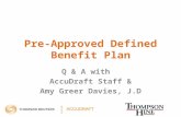 Pre-Approved Defined Benefit Plan Q & A with AccuDraft Staff & Amy Greer Davies, J.D.