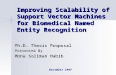 Improving Scalability of Support Vector Machines for Biomedical Named Entity Recognition Ph.D. Thesis Proposal Presented By Mona Soliman Habib December.