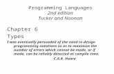 Programming Languages 2nd edition Tucker and Noonan Chapter 6 Types I was eventually persuaded of the need to design programming notations so as to maximize.
