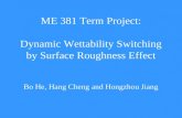 ME 381 Term Project: Dynamic Wettability Switching by Surface Roughness Effect Bo He, Hang Cheng and Hongzhou Jiang.