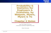 Walpole Ch 02: 1 Spring 2007 Probability & Statistics for Engineers & Scientists, by Walpole, Myers, Myers & Ye ~ Chapter 2 Notes Class notes for ISE.